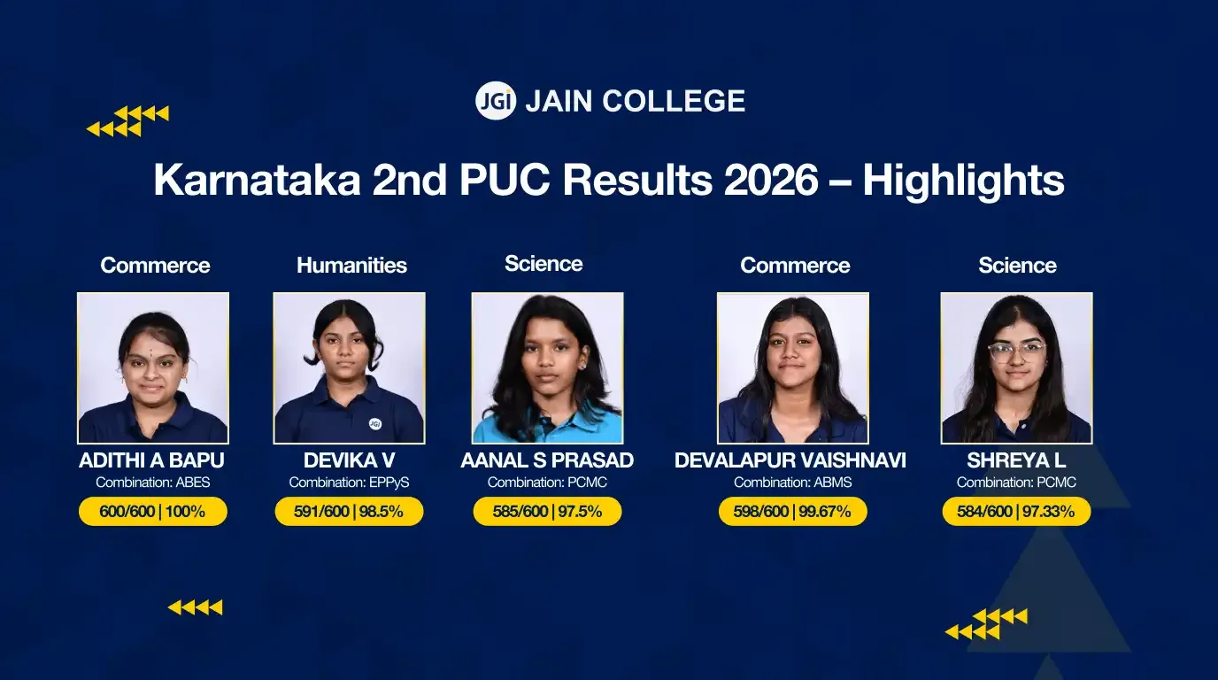 Celebrating Outstanding I PUC Toppers from JAIN College, Jayanagar and V V Puram