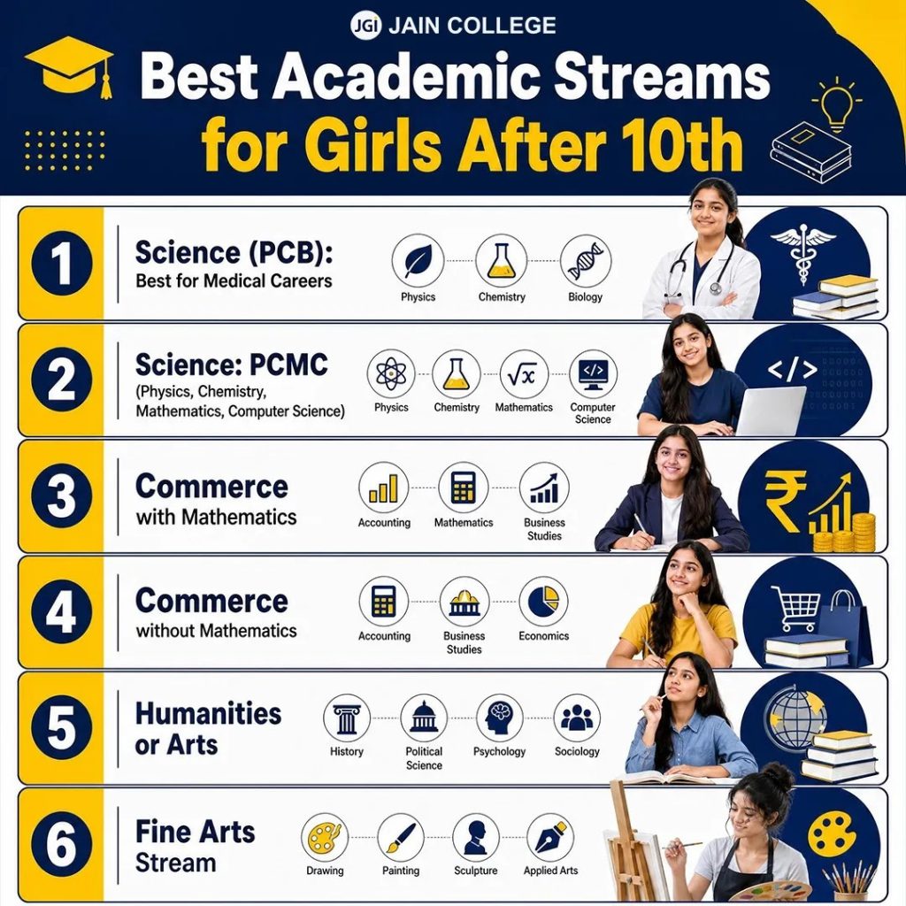 Best Courses for Girls After 10th in 2026: Science, Commerce, Diploma & Career Options