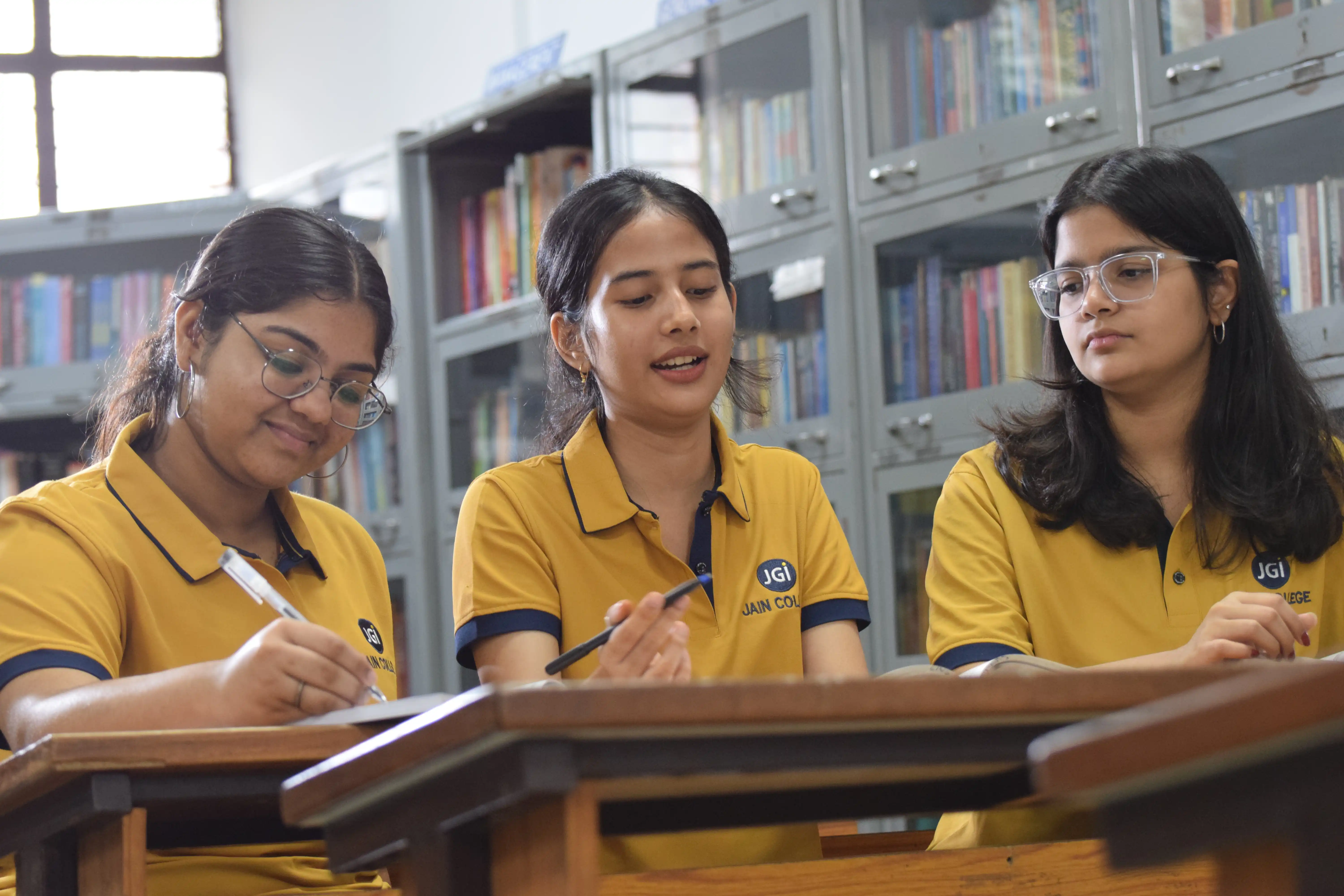 Jain College students engaging in creative arts activities