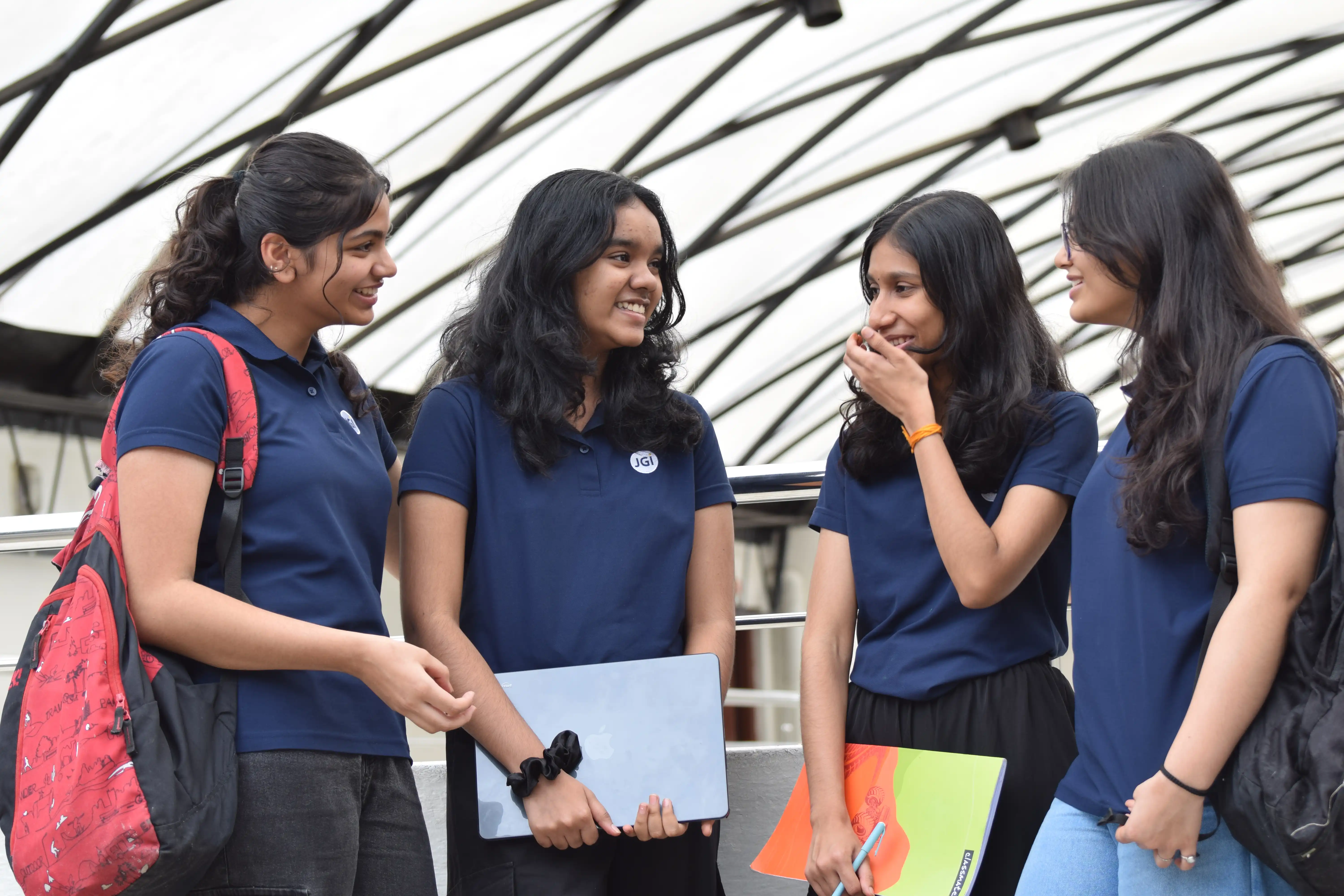 Jain College students showcasing artistry in the campus